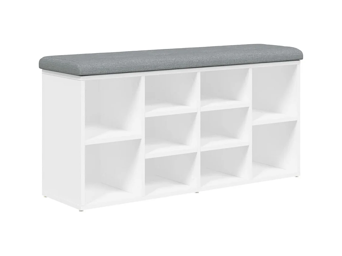 Banc de rangement à bois blanche 102 x 32 x 50 cm DEC024829