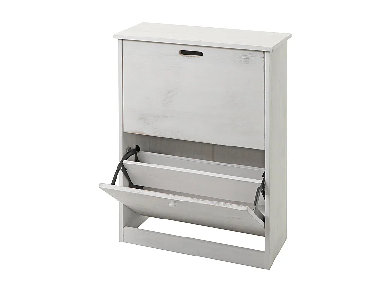 Meuble à chaussures 81x60x25 effet bois blanche 57 x 17 x 85 cm 04_0005895