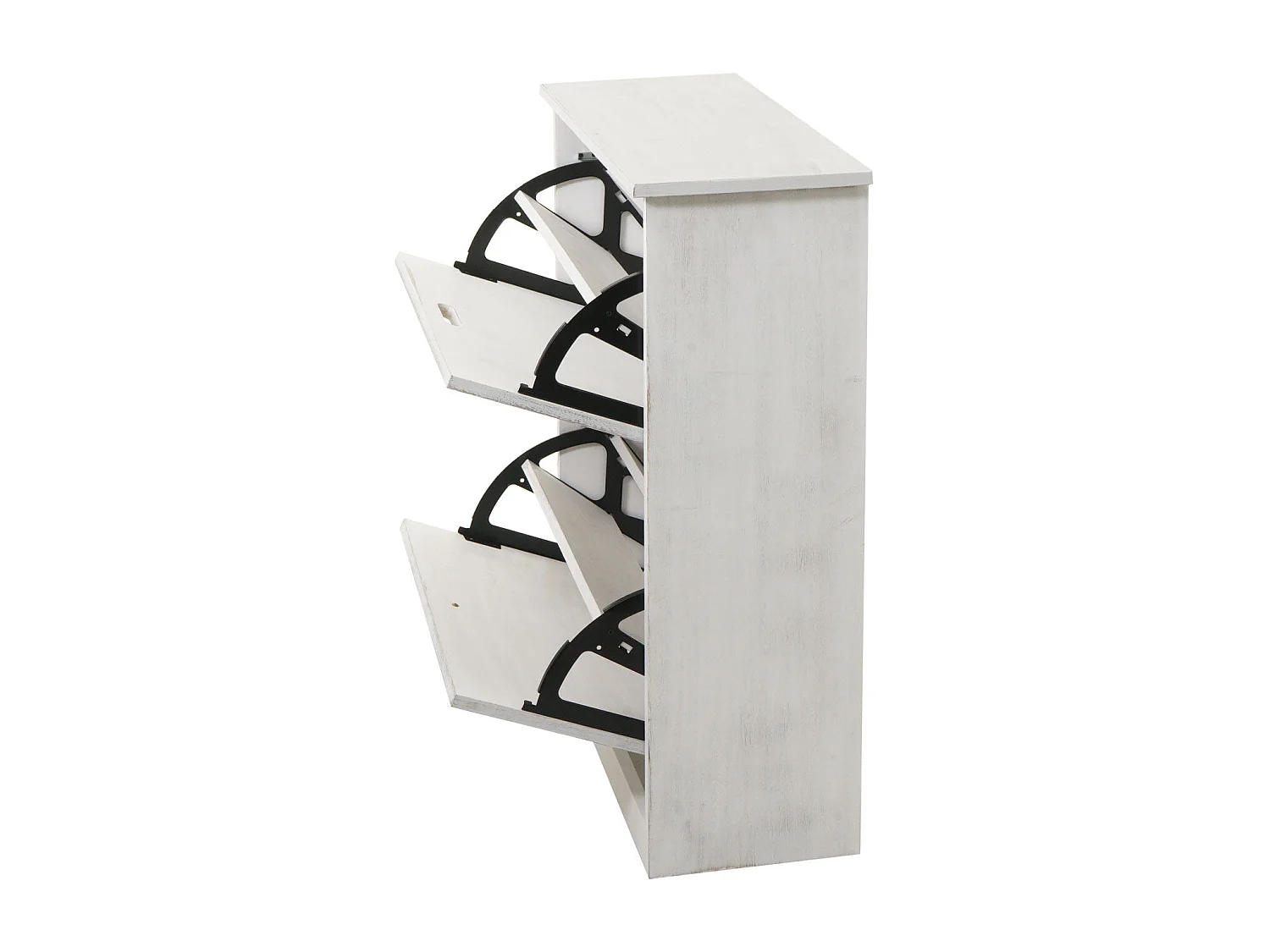 Meuble à chaussures 81x60x25 effet bois blanche 57 x 17 x 85 cm 04_0005895