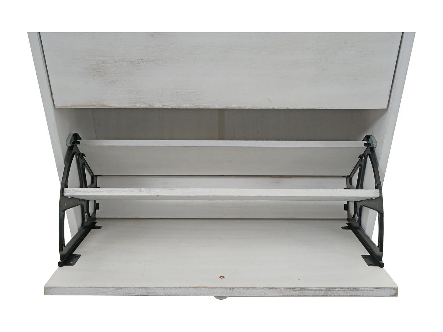 Meuble à chaussures 81x60x25 effet bois blanche 57 x 17 x 85 cm 04_0005895