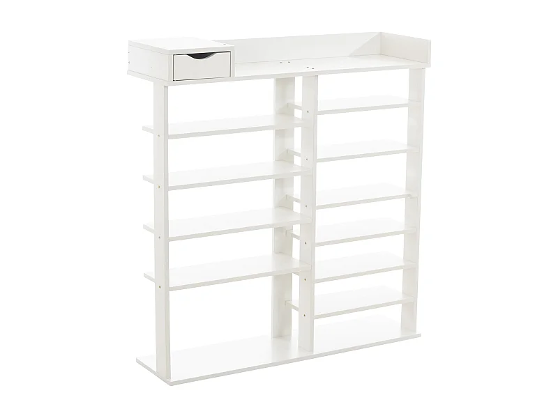 Meuble à chaussures meuble effet bois blanche 100 x 30 x 109 cm 10_0003617