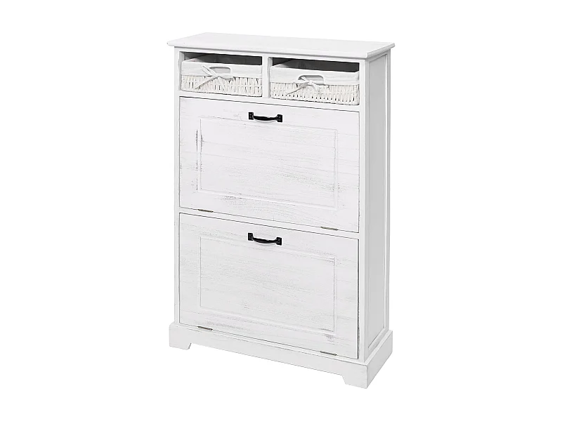 Meuble à chaussures étagère bois blanche 60 x 24 x 100 cm 04_0002449