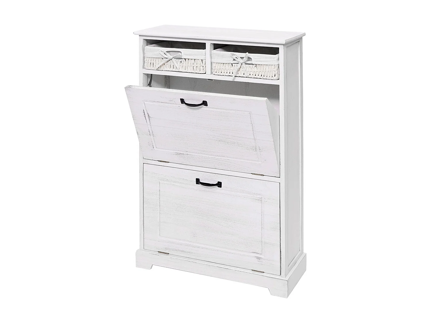 Meuble à chaussures étagère bois blanche 60 x 24 x 100 cm 04_0002449