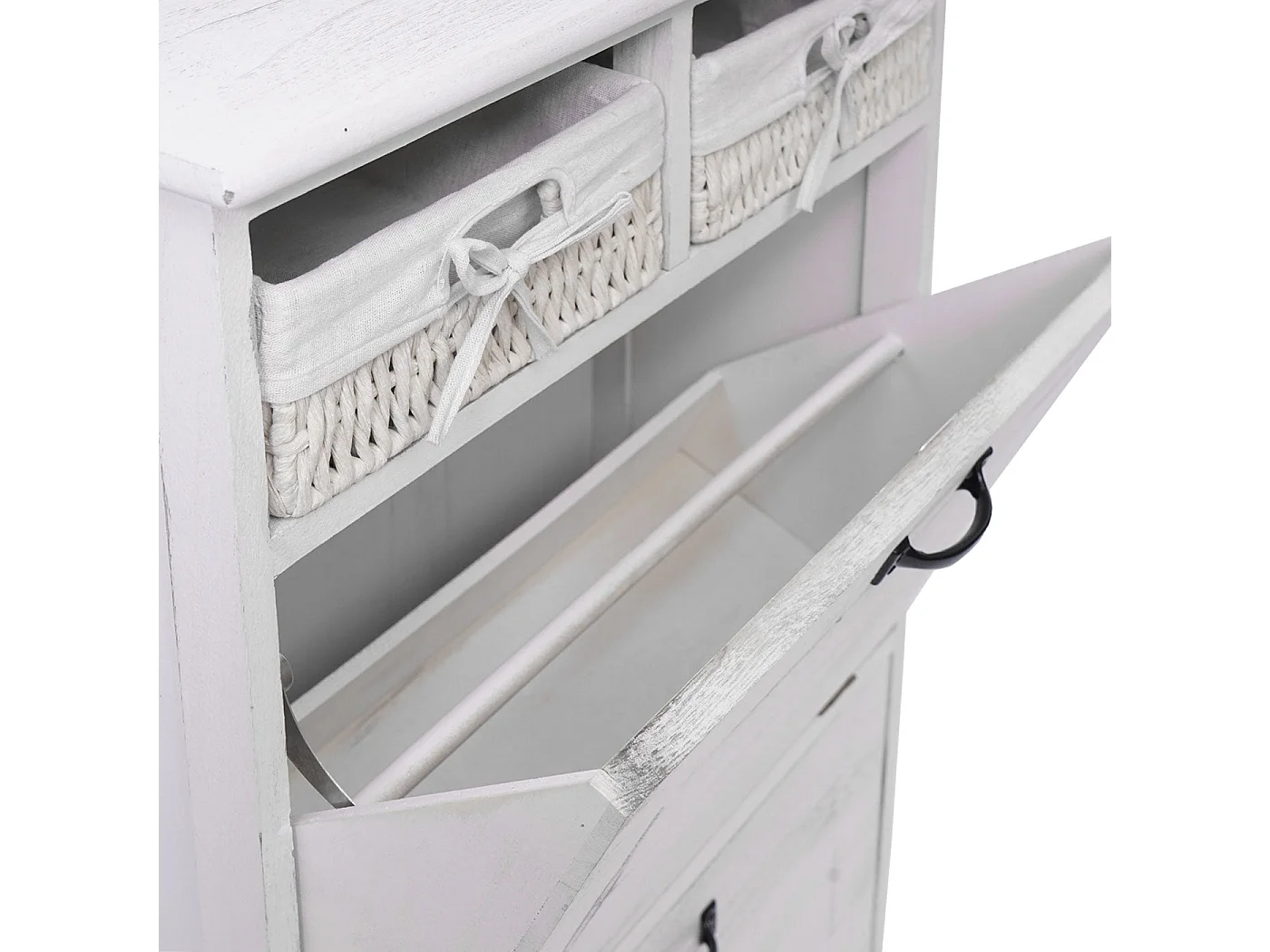 Meuble à chaussures étagère bois blanche 60 x 24 x 100 cm 04_0002449