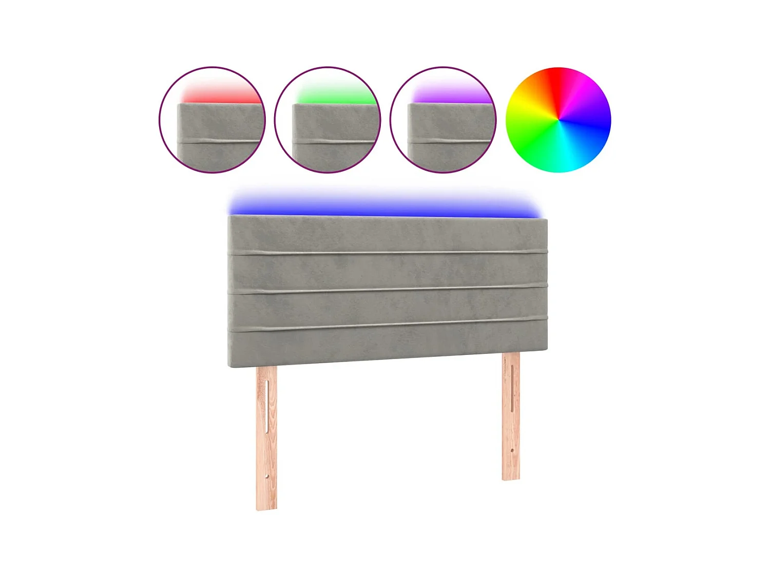 Tête de lit accessoire tissu grise 100 x 5 x 88 cm TDL0201448