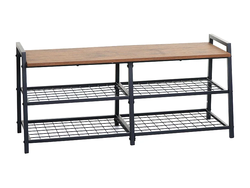 Banc à chaussures avec métal beige 45 x 12 x 110 cm 04_0007878