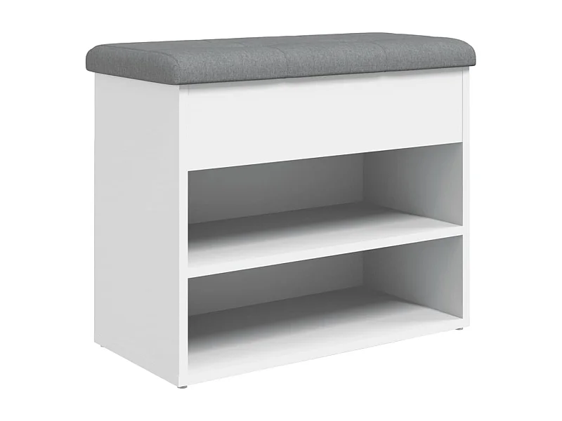 Banc de rangement à bois blanche 62 x 32 x 50 cm DEC024830