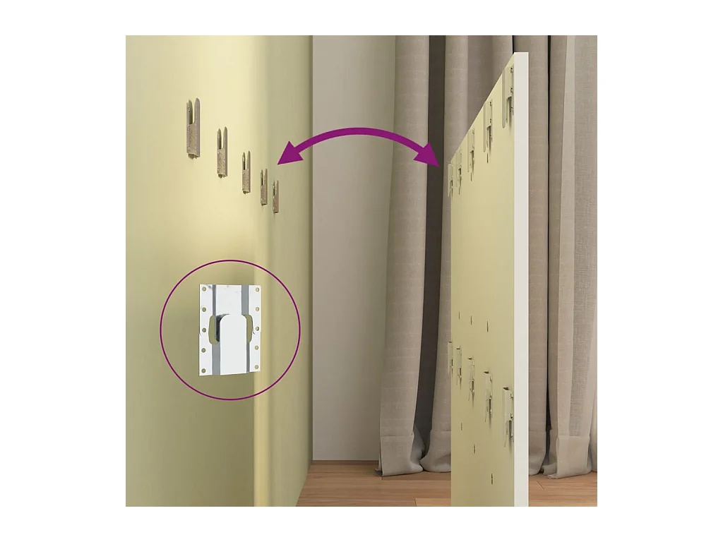 Tête de lit accessoire effet bois blanche 120 x 1.5 x 80 cm TDL0203936