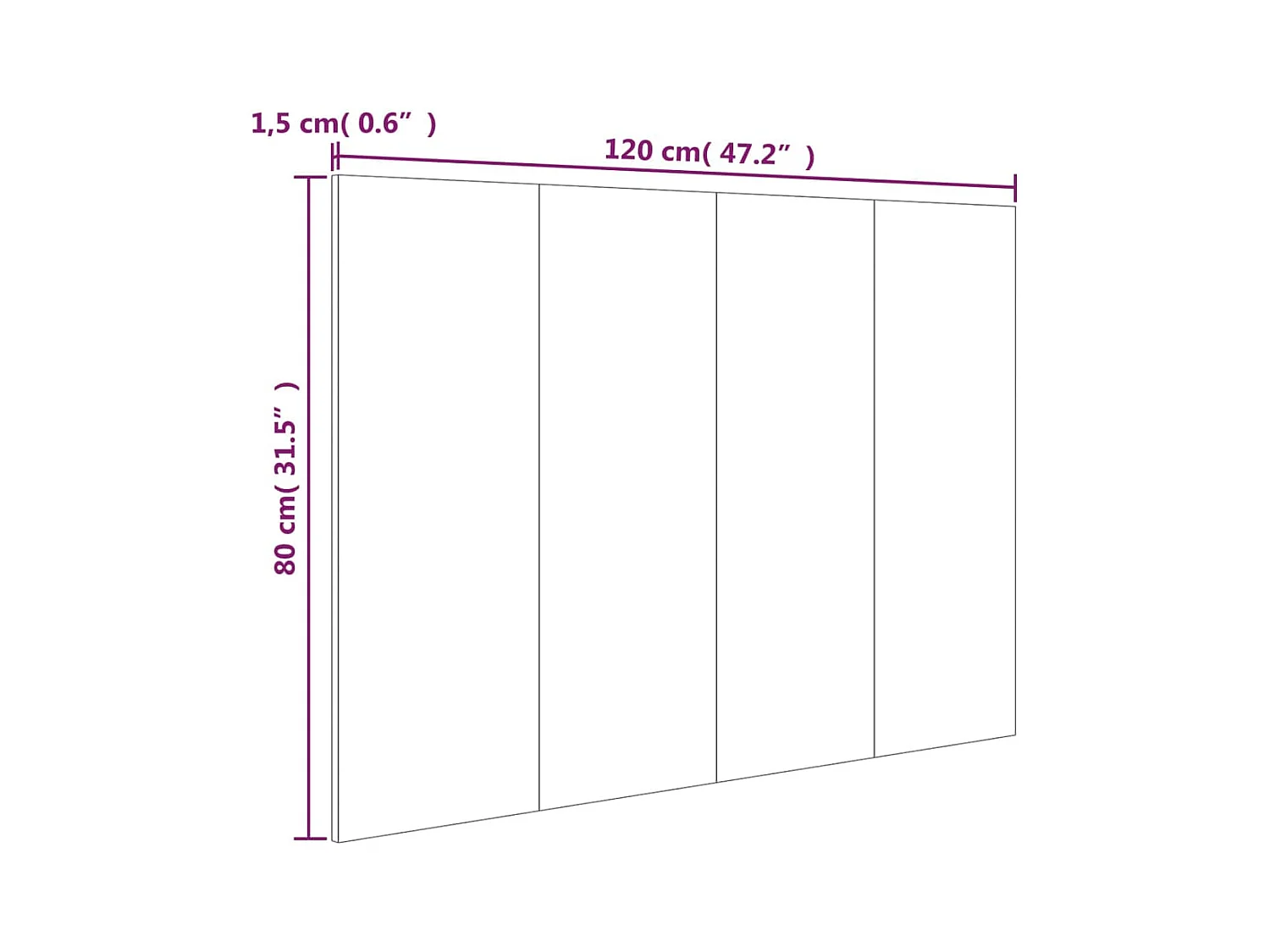 Tête de lit accessoire effet bois blanche 120 x 1.5 x 80 cm TDL0203936