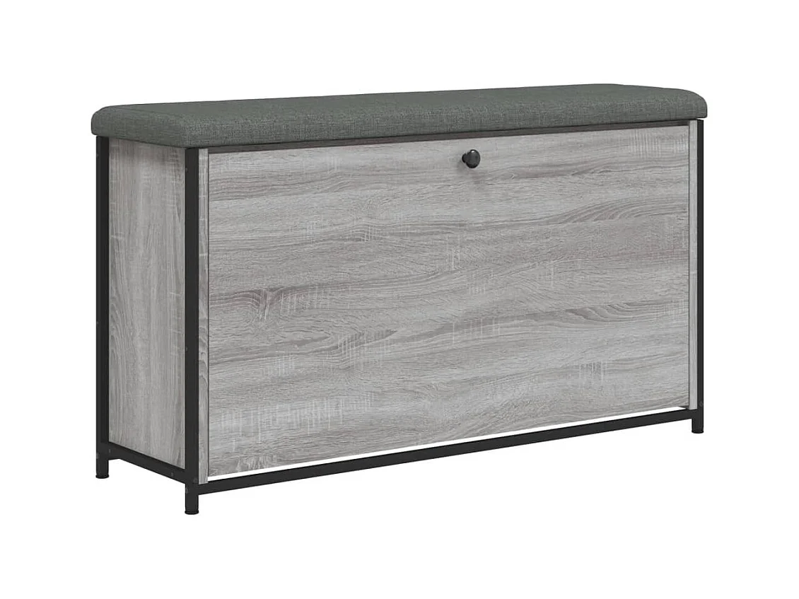 Banc de rangement à effet bois grise 102 x 32 x 56 cm DEC024959