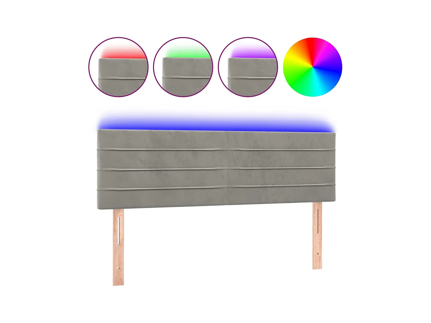 Tête de lit accessoire tissu grise 144 x 5 x 78 cm TDL0201394