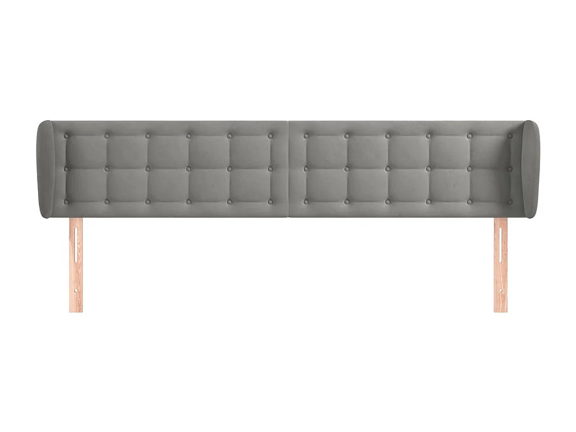 Tête de lit accessoire tissu grise 203 x 23 x 88 cm TDL0205154