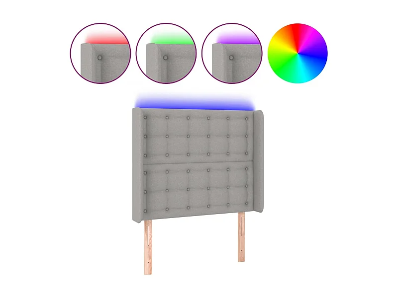 Tête de lit accessoire tissu grise 103 x 16 x 128 cm TDL0201437