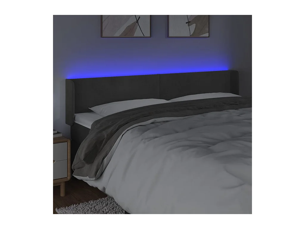 Tête de lit accessoire tissu grise 183 x 16 x 78 cm TDL0201092