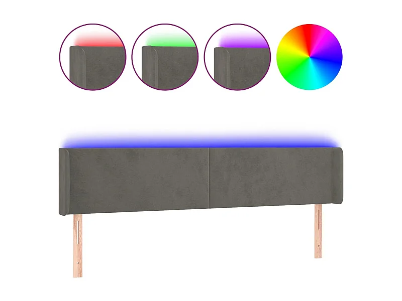 Tête de lit accessoire tissu grise 183 x 16 x 78 cm TDL0201092