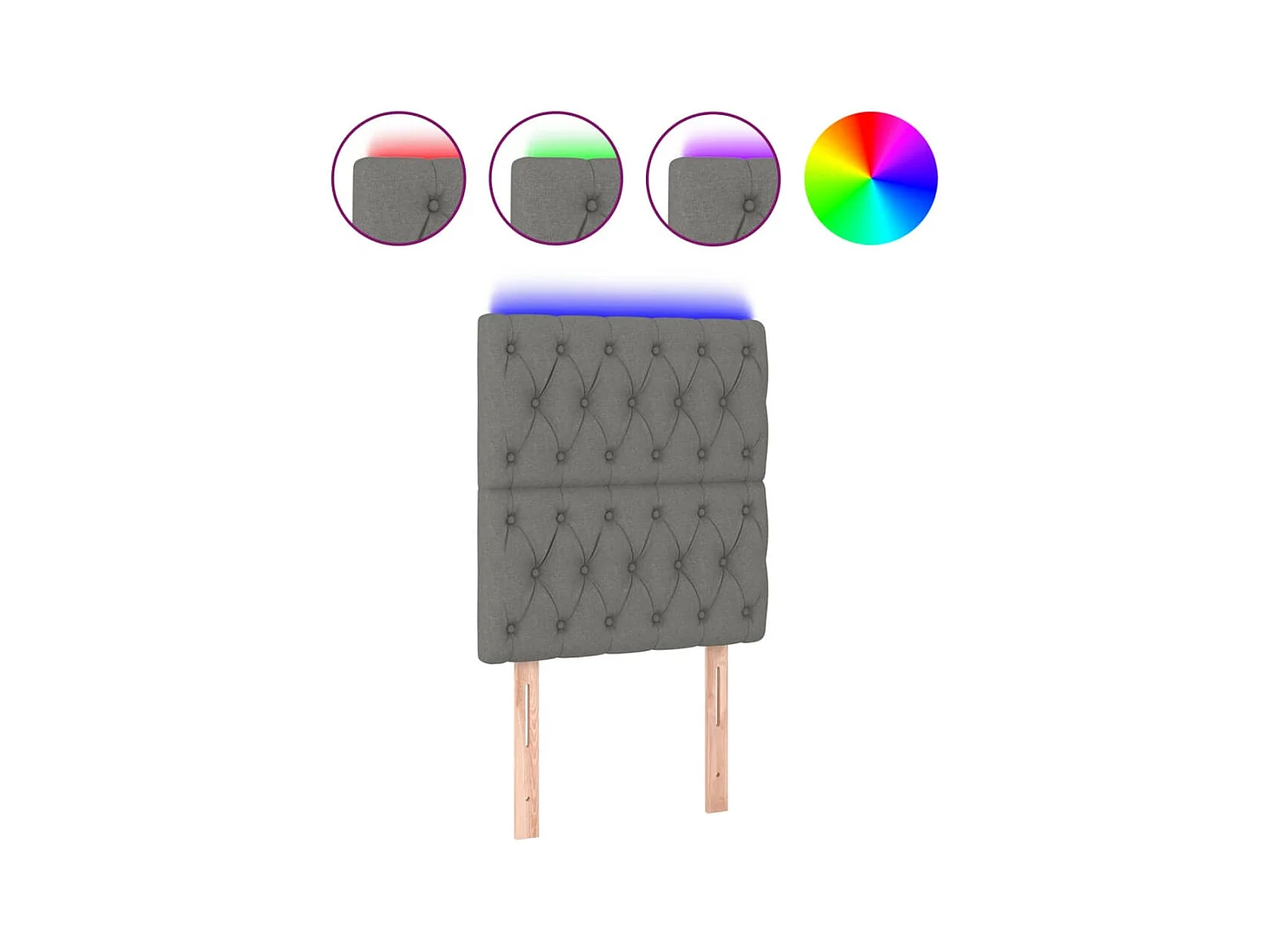 Tête de lit accessoire tissu grise 80 x 7 x 118 cm TDL0201030