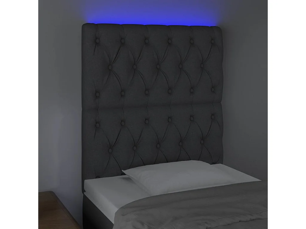 Tête de lit accessoire tissu grise 80 x 7 x 118 cm TDL0201030