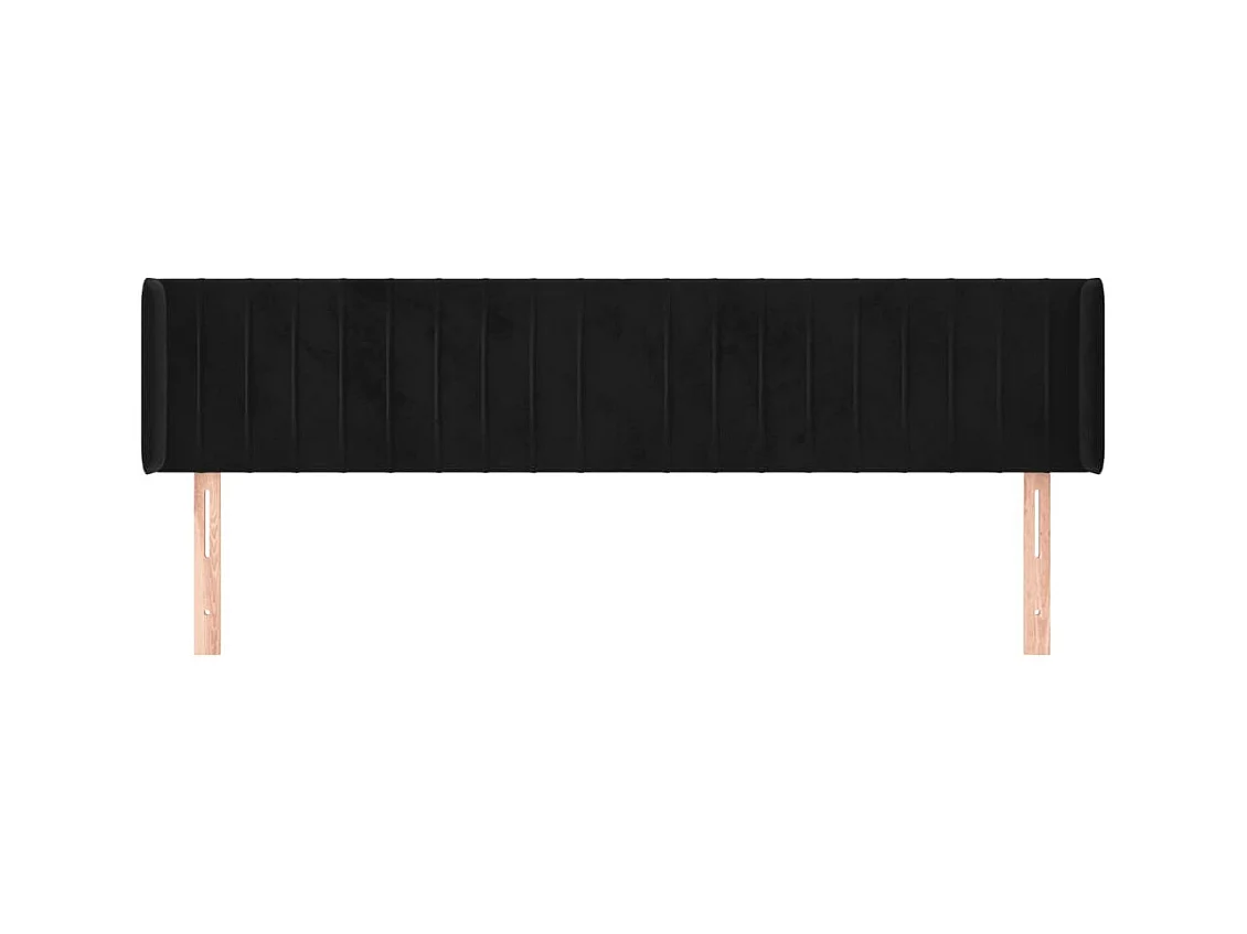 Tête de lit accessoire tissu noire 203 x 16 x 88 cm TDL0204491