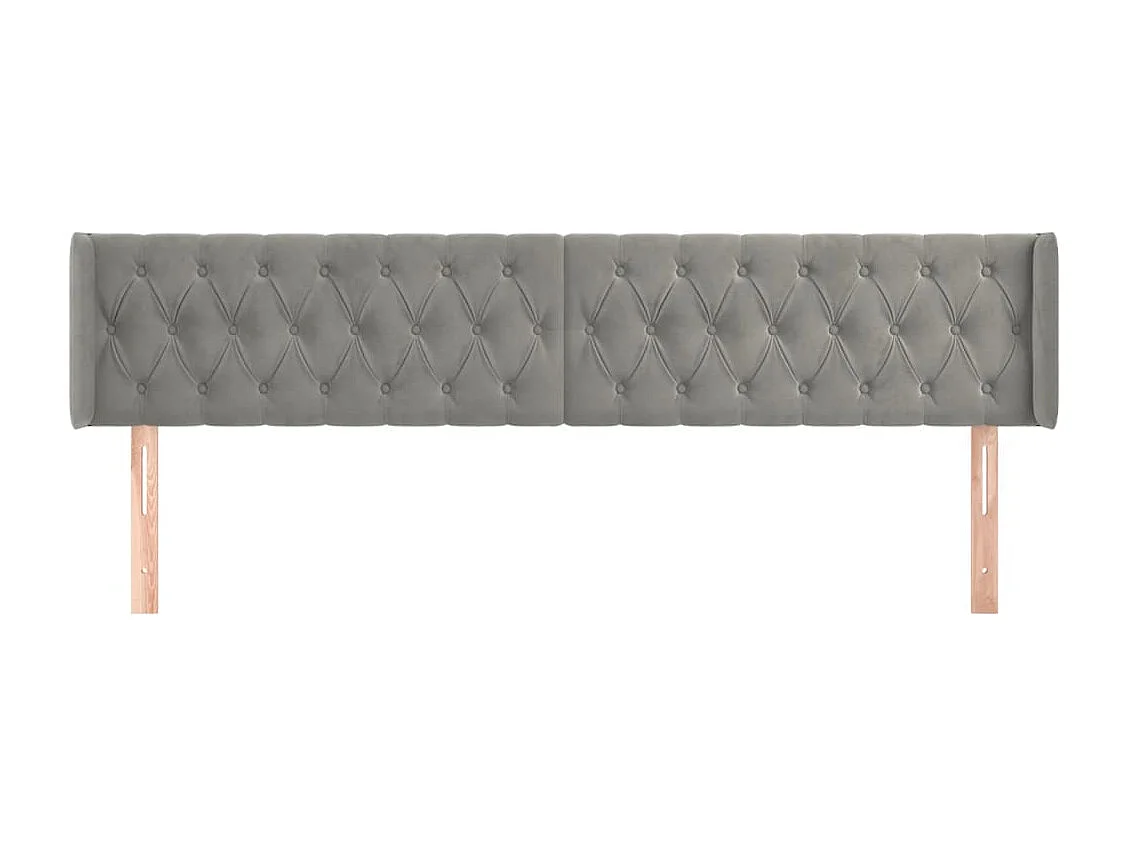 Tête de lit accessoire tissu grise 203 x 16 x 88 cm TDL0205176