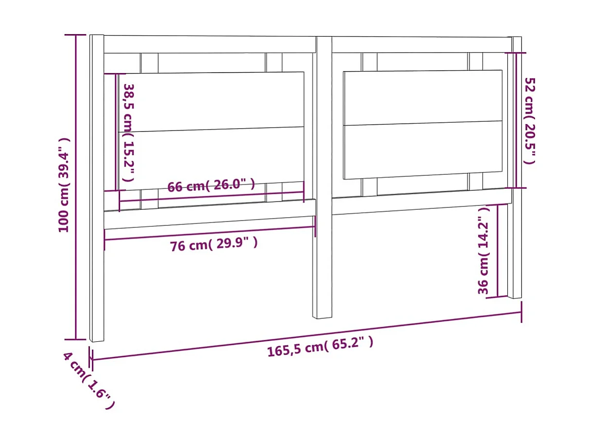 Tête de lit accessoire bois marron 165.5 x 4 x 100 cm TDL0206642