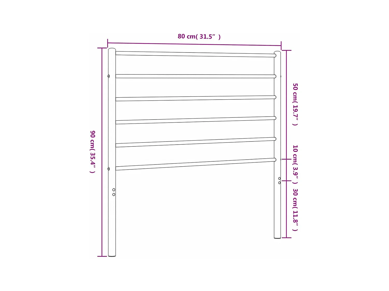 Tête de lit accessoire métal argentée 80 x 3 x 90 cm TDL0202411