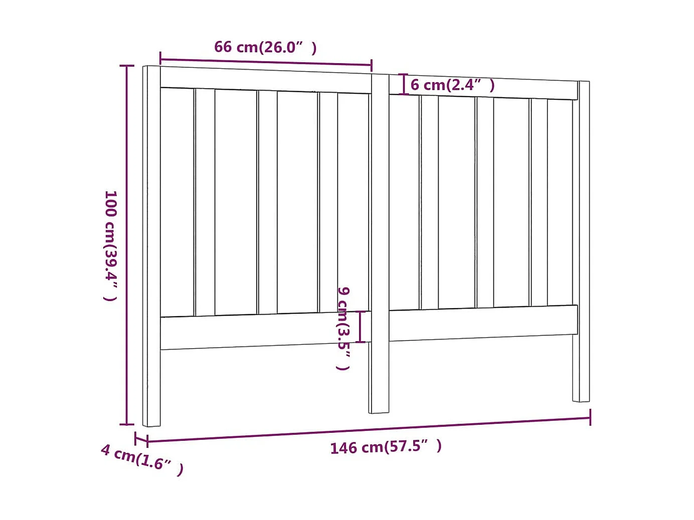 Tête de lit accessoire bois blanche 146 x 4 x 100 cm TDL0203861