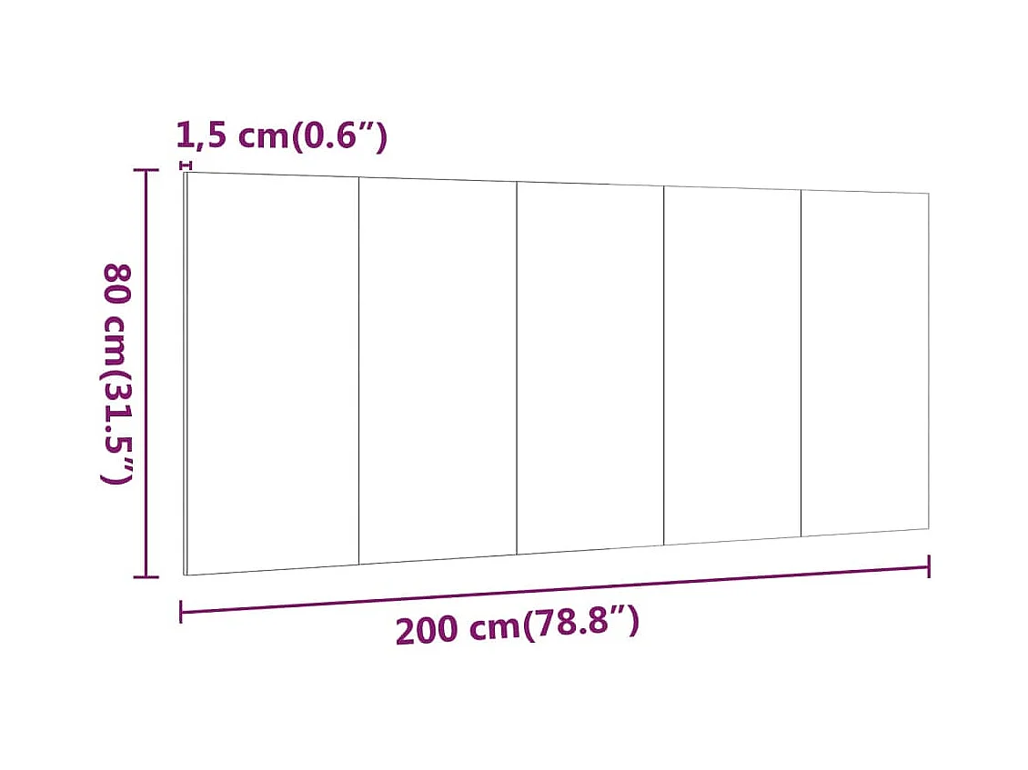 Tête de lit accessoire effet bois grise 200 x 1.5 x 80 cm TDL0202016