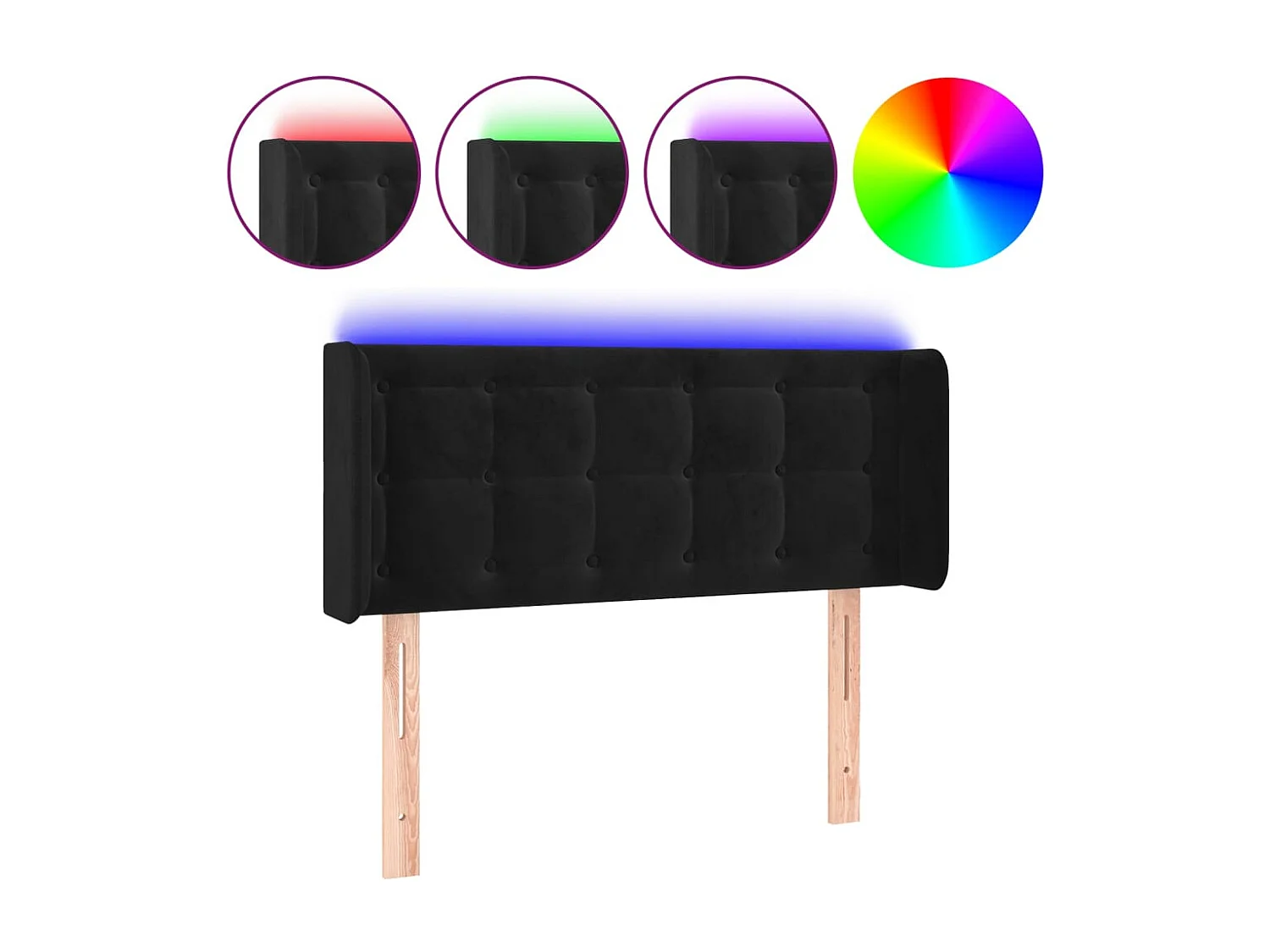 Tête de lit accessoire tissu noire 83 x 16 x 78 cm TDL0200547