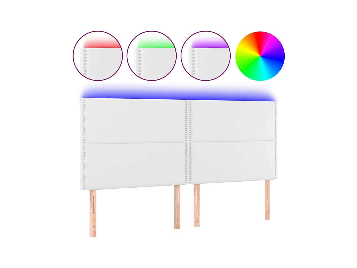 Tête de lit accessoire blanche 200 x 5 x 128 cm TDL0201934