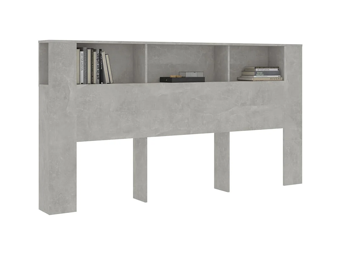 Tête de lit avec effet bois grise 200 x 18.5 x 104.5 cm TDL0200032