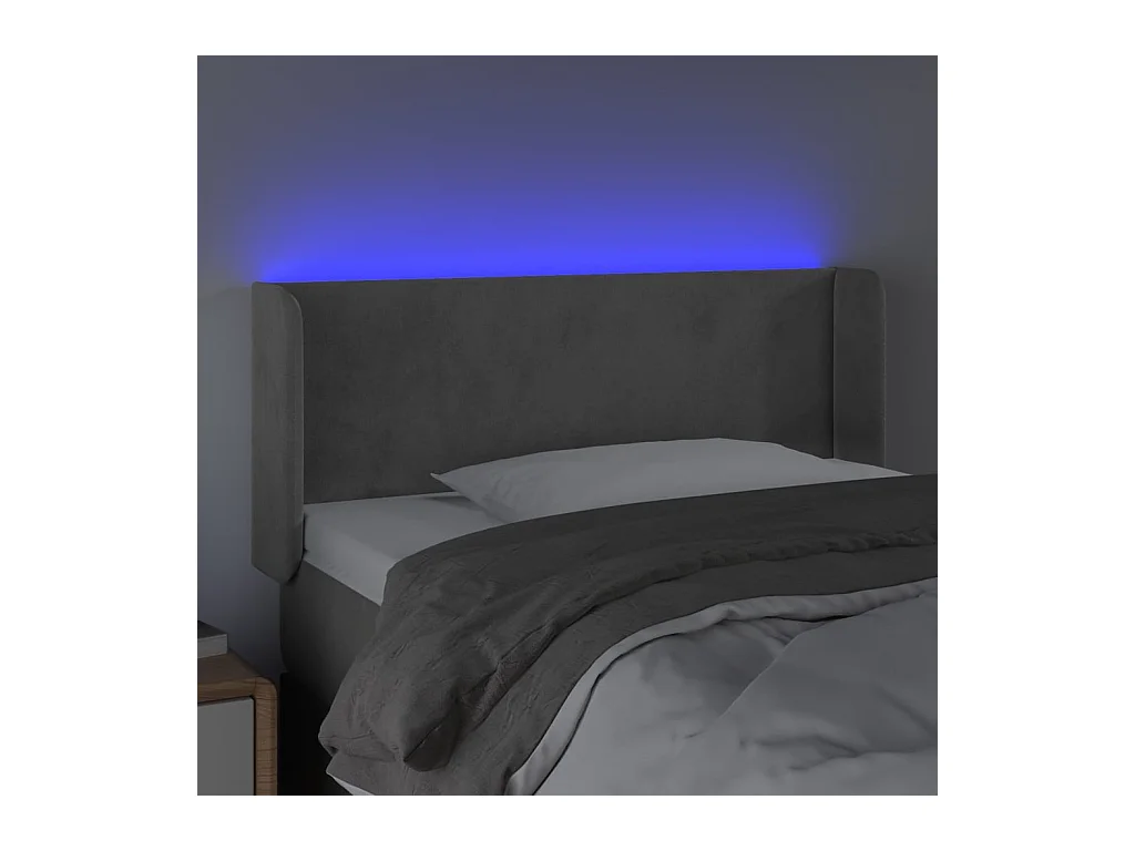 Tête de lit accessoire tissu grise 83 x 16 x 78 cm TDL0201247