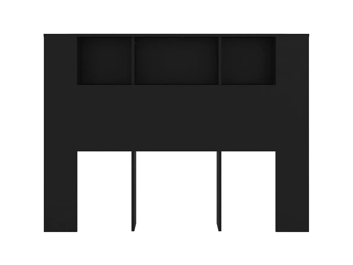 Tête de lit avec effet bois noire 140 x 18.5 x 104.5 cm TDL0200024