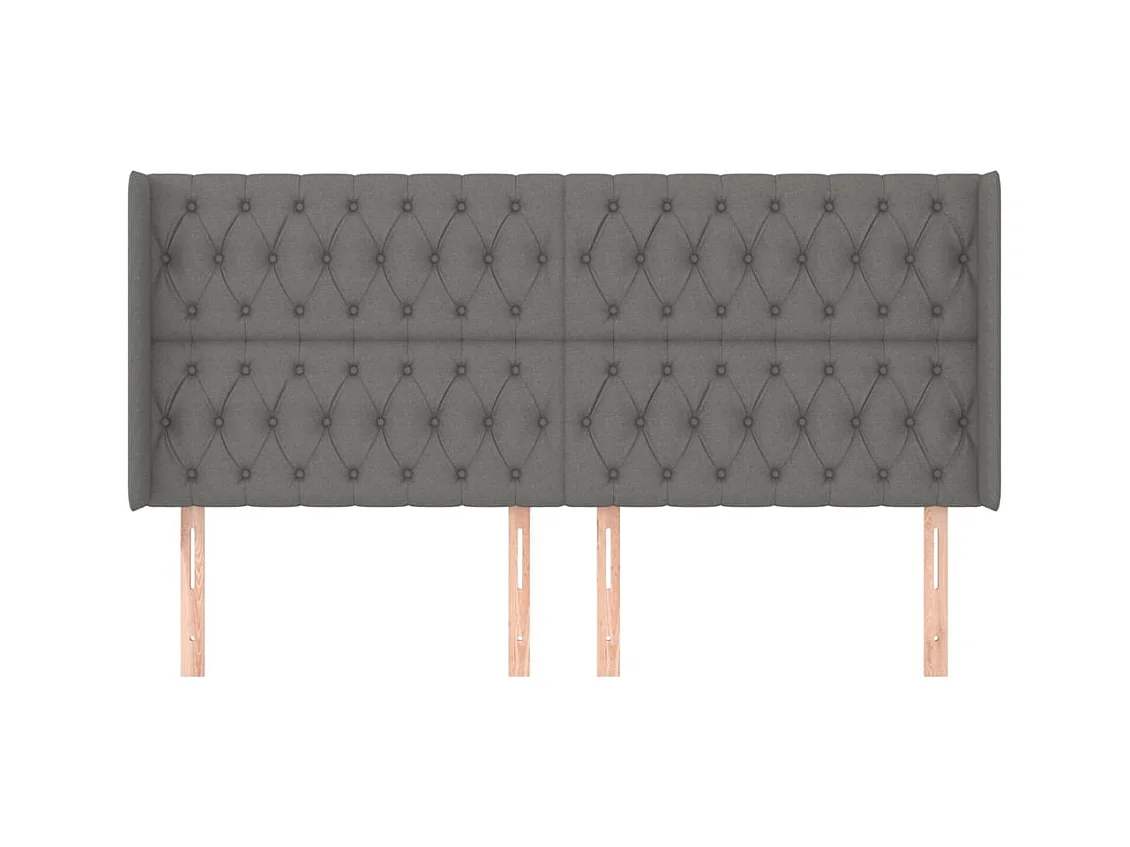 Tête de lit accessoire tissu grise 203 x 16 x 128 cm TDL0204951