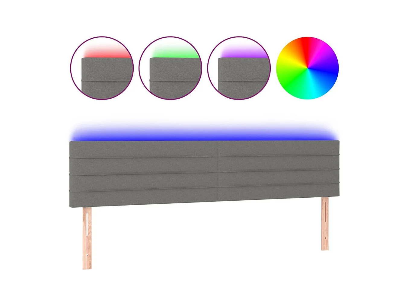 Tête de lit accessoire tissu grise 160 x 5 x 78 cm TDL0201119