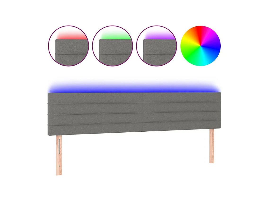 Tête de lit accessoire tissu grise 160 x 5 x 78 cm TDL0201119