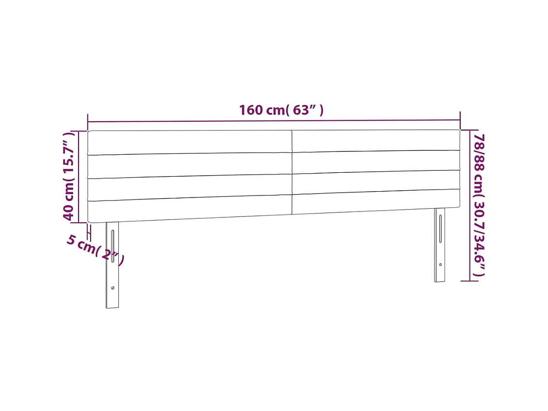 Tête de lit accessoire tissu grise 160 x 5 x 78 cm TDL0201119