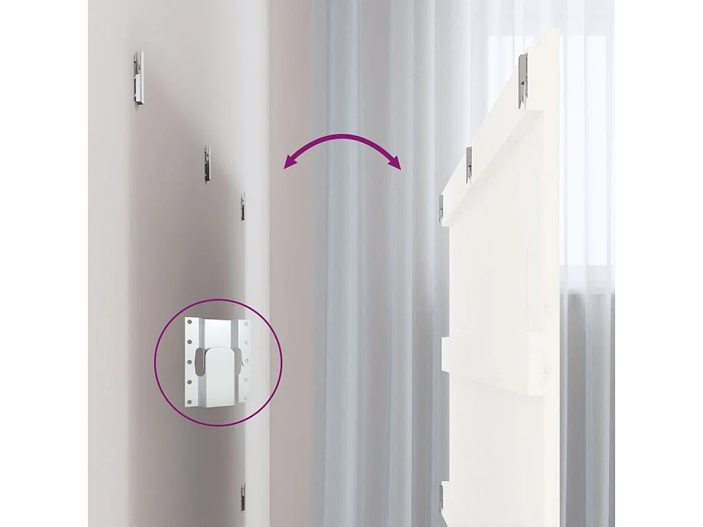 Tête de lit accessoire bois blanche 204 x 3 x 90 cm TDL0202694