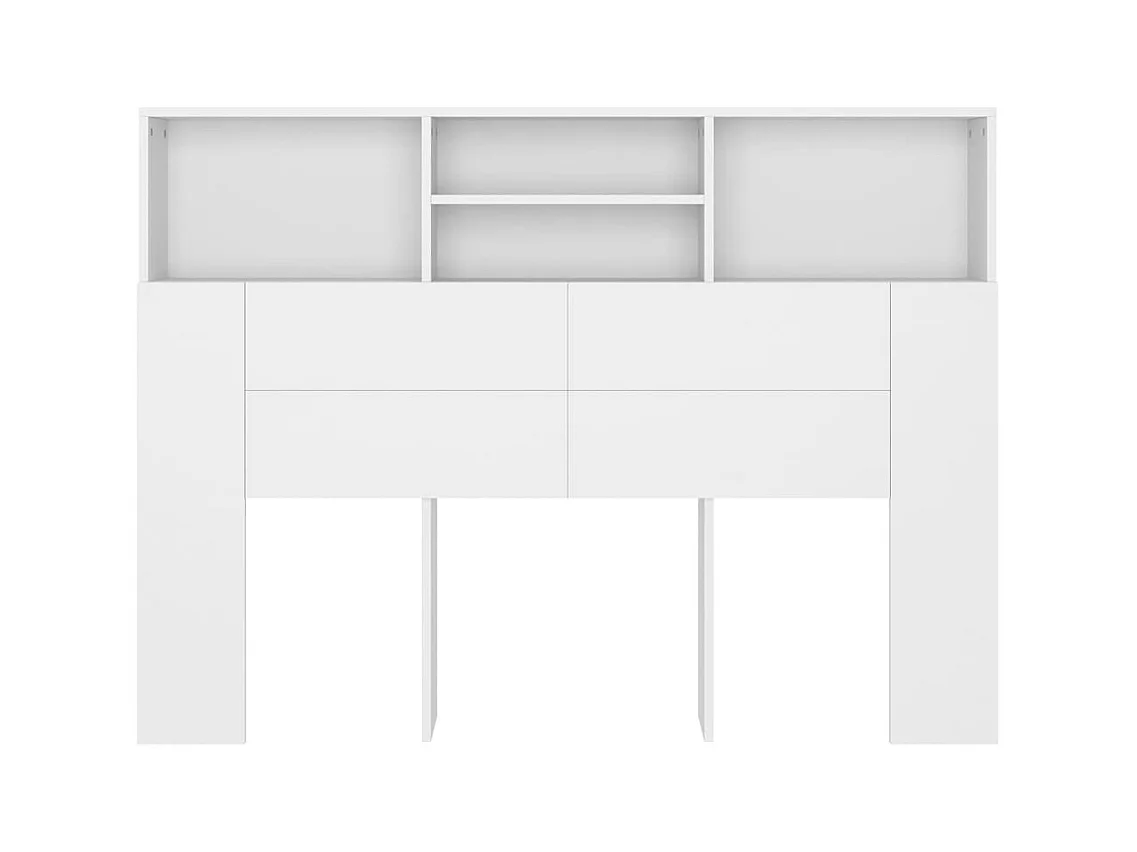 Tête de lit avec effet bois blanche 140 x 19 x 103.5 cm TDL0200107