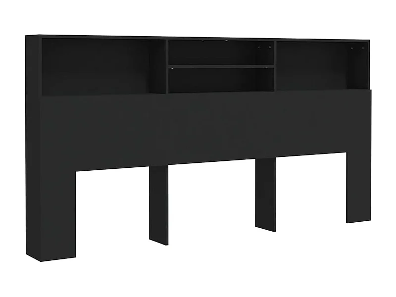 Tête de lit avec effet bois noire 200 x 19 x 103.5 cm TDL0200017