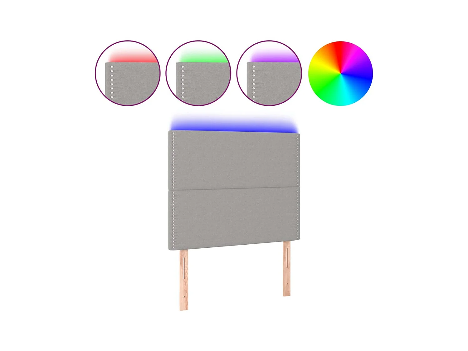 Tête de lit accessoire tissu grise 90 x 5 x 128 cm TDL0201242