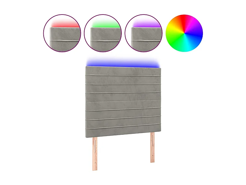 Tête de lit accessoire tissu grise 100 x 5 x 118 cm TDL0201459