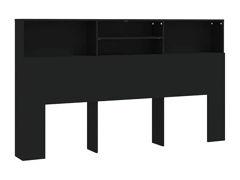 Tête de lit avec effet bois noire 180 x 19 x 103.5 cm TDL0200019
