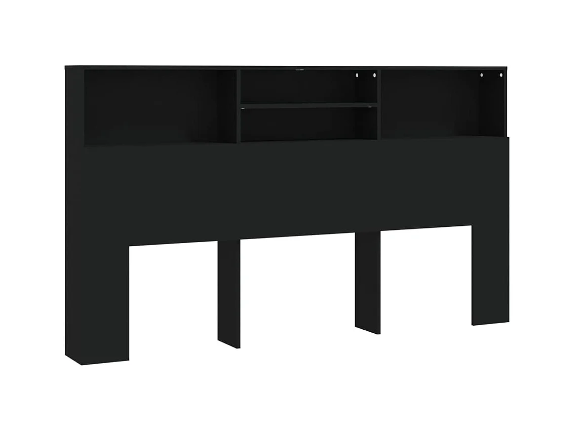 Tête de lit avec effet bois noire 180 x 19 x 103.5 cm TDL0200019