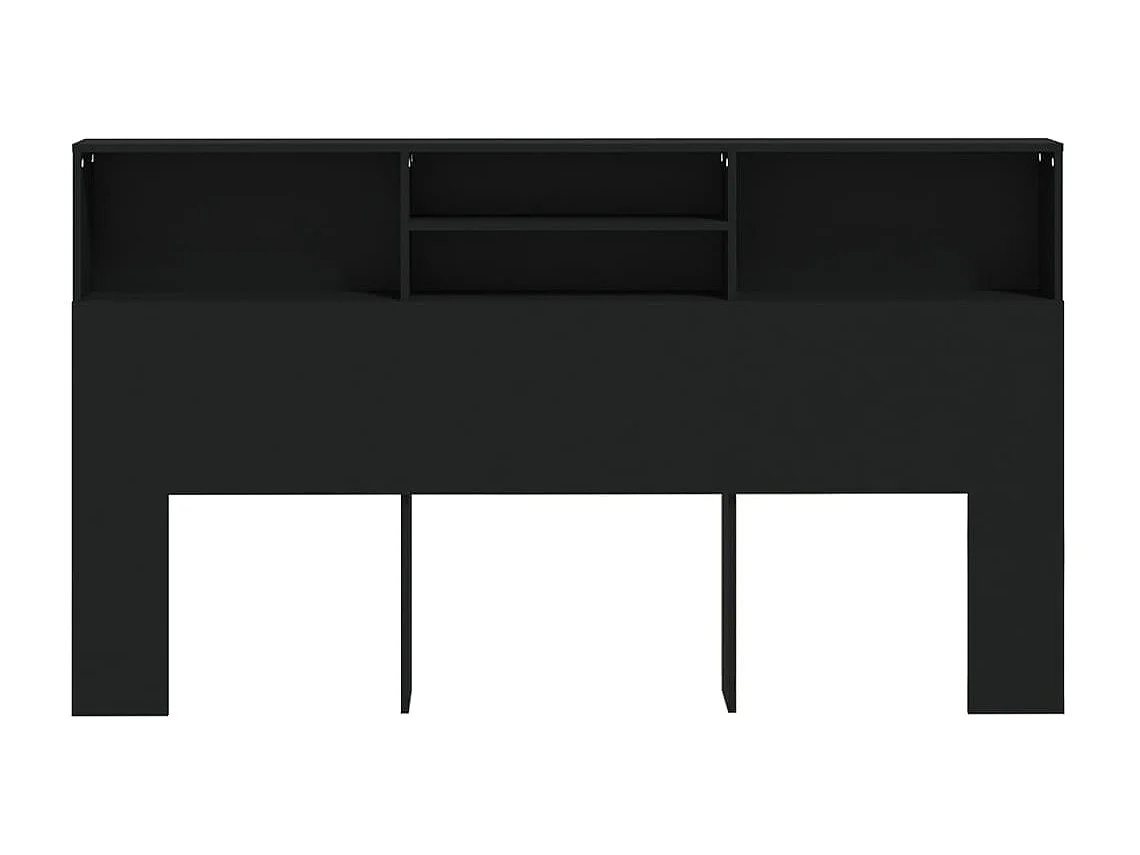 Tête de lit avec effet bois noire 180 x 19 x 103.5 cm TDL0200019