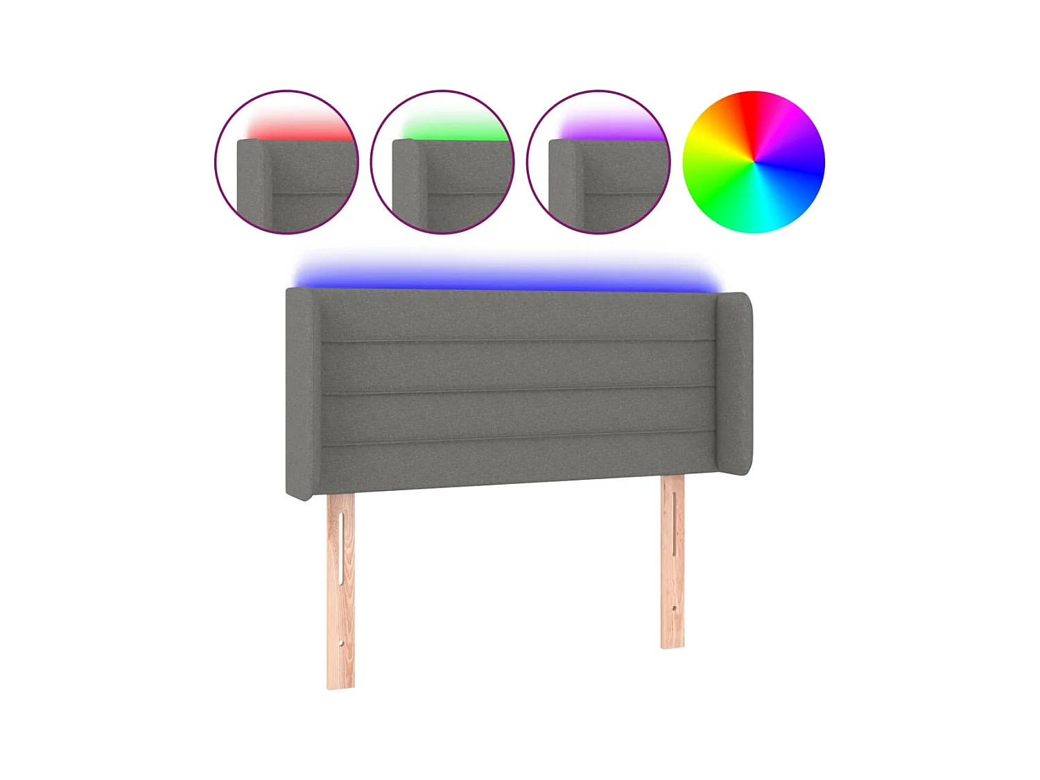 Tête de lit accessoire tissu grise 93 x 16 x 78 cm TDL0200981