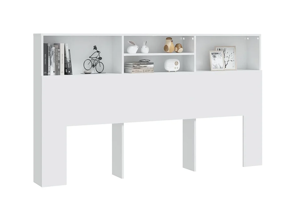 Tête de lit avec effet bois blanche 180 x 19 x 103.5 cm TDL0200103