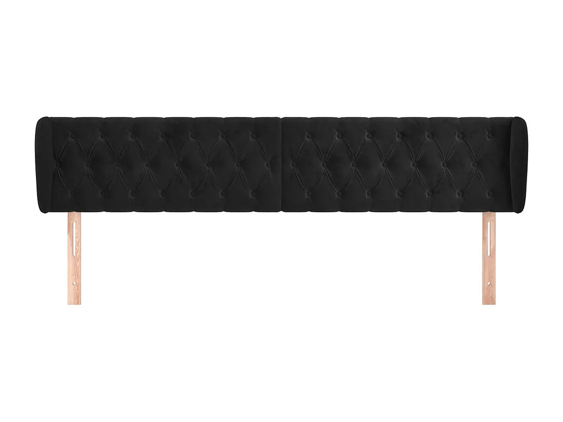 Tête de lit accessoire tissu noire 203 x 23 x 88 cm TDL0204473