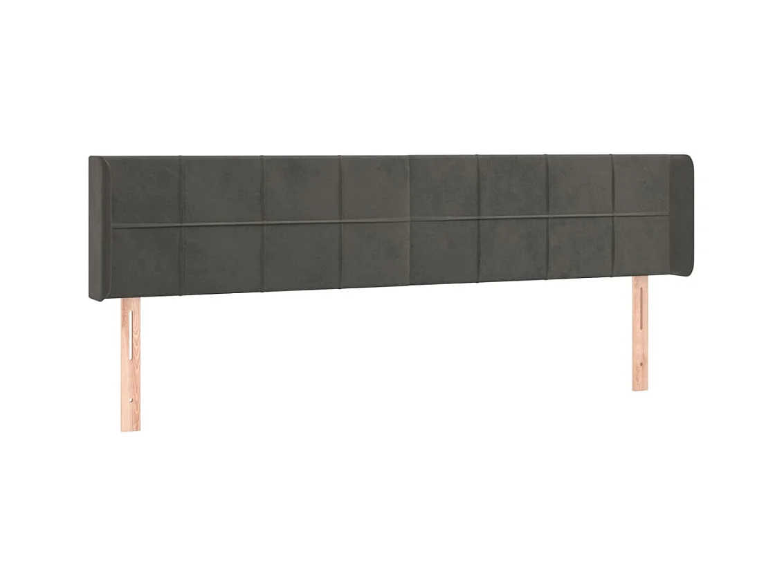 Tête de lit accessoire tissu grise 163 x 16 x 88 cm TDL0204978