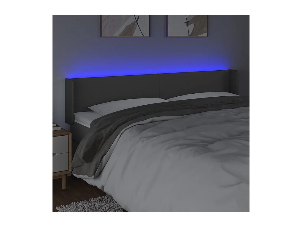 Tête de lit accessoire grise 183 x 16 x 78 cm TDL0201488