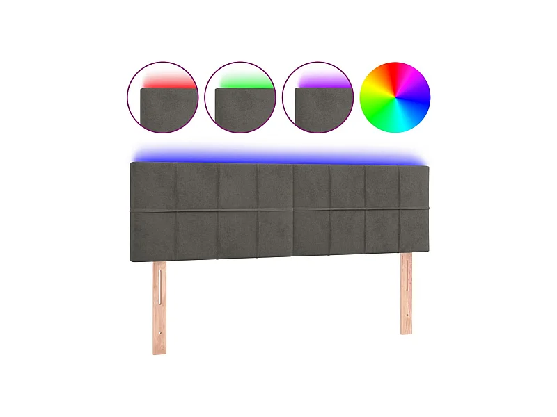 Tête de lit accessoire tissu grise 144 x 5 x 78 cm TDL0201147